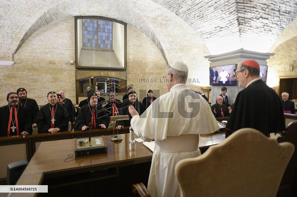 Pope Leo XIV Meets Members of the Synod of the Patriarchal Church of Antioch - Vatican