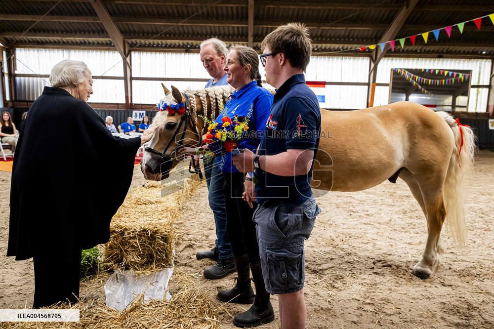 Princess Beatrix At 60th Anniversary Of Foundation For Horse Riding For Disabled People - The Hague
