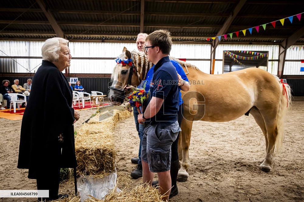 Princess Beatrix At 60th Anniversary Of Foundation For Horse Riding For Disabled People - The Hague