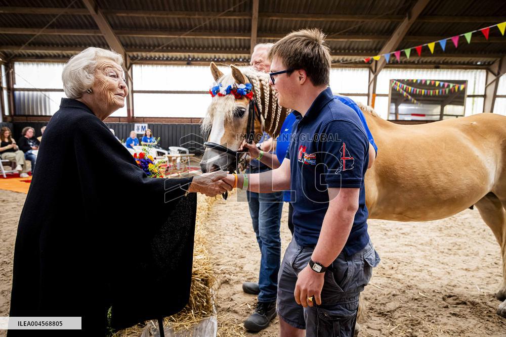 Princess Beatrix At 60th Anniversary Of Foundation For Horse Riding For Disabled People - The Hague