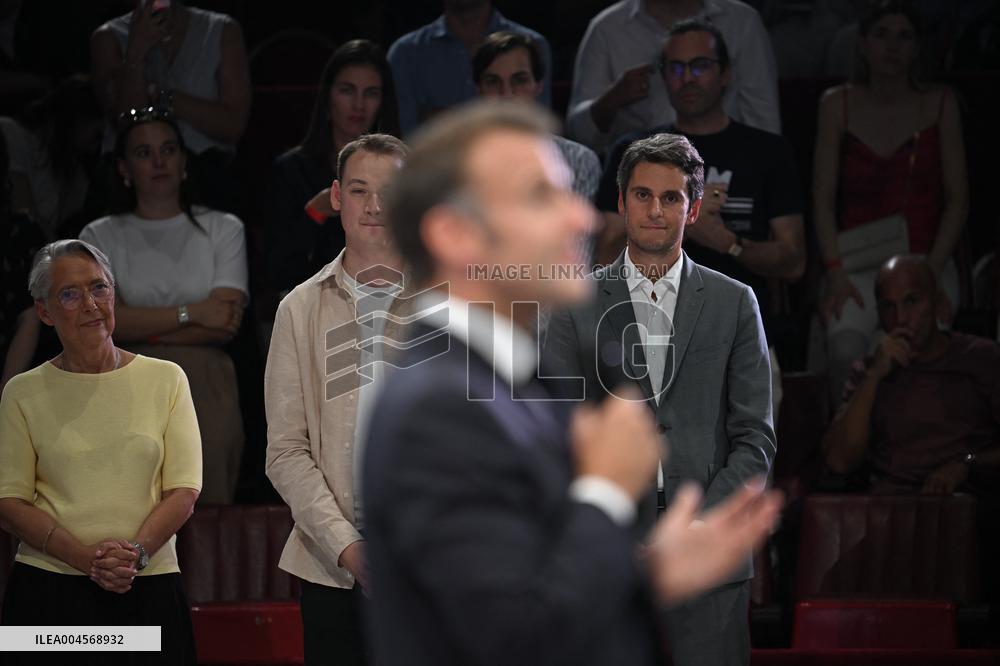 Emmanuel Macron At 10th Anniversary Of Jeunes Avec Macron - Paris