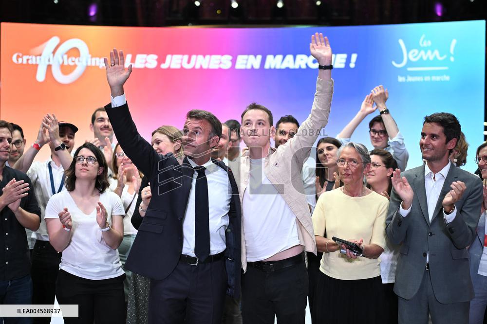 Emmanuel Macron At 10th Anniversary Of Jeunes Avec Macron - Paris