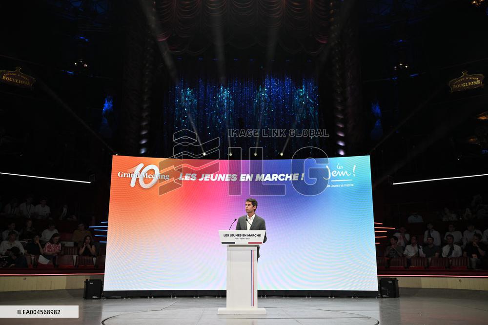 Emmanuel Macron At 10th Anniversary Of Jeunes Avec Macron - Paris