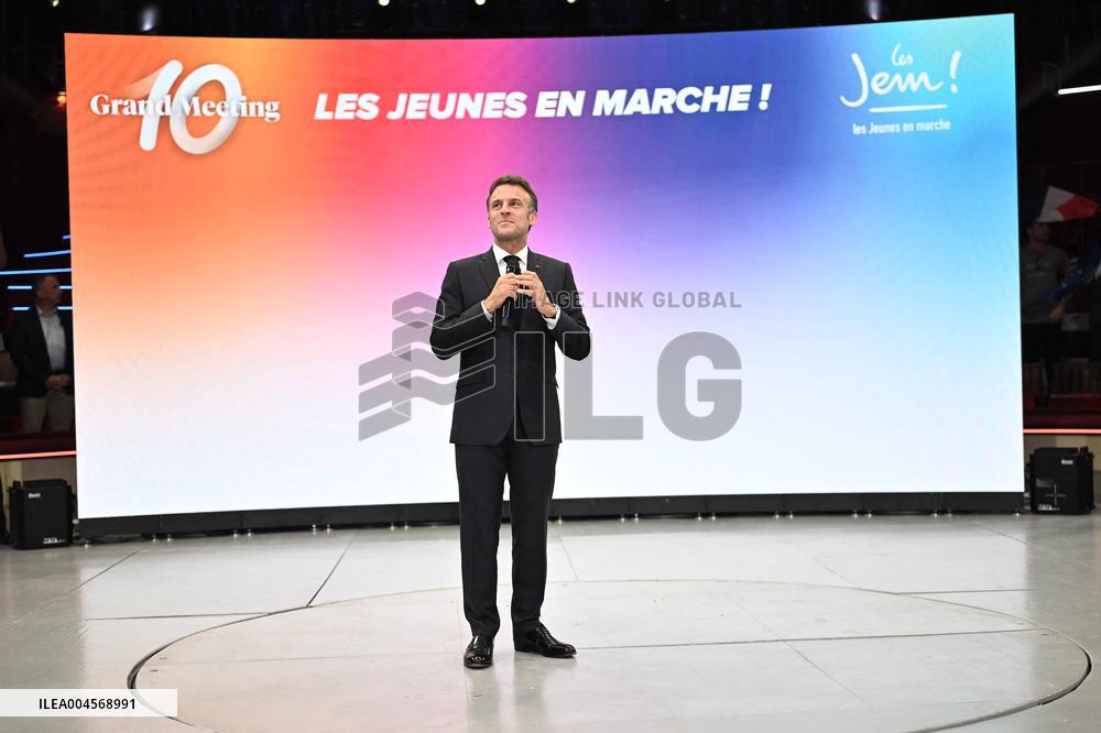 Emmanuel Macron At 10th Anniversary Of Jeunes Avec Macron - Paris