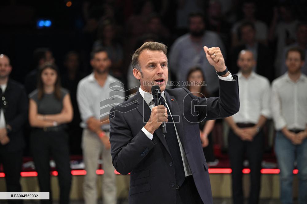 Emmanuel Macron At 10th Anniversary Of Jeunes Avec Macron - Paris