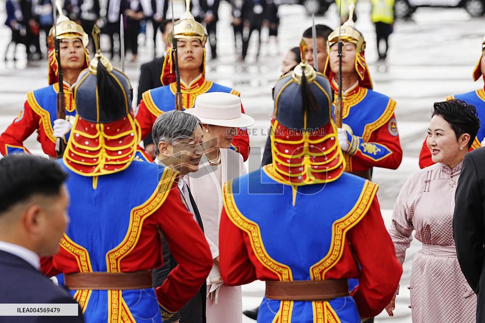 Emperor, empress arrive in Mongolia for state visit