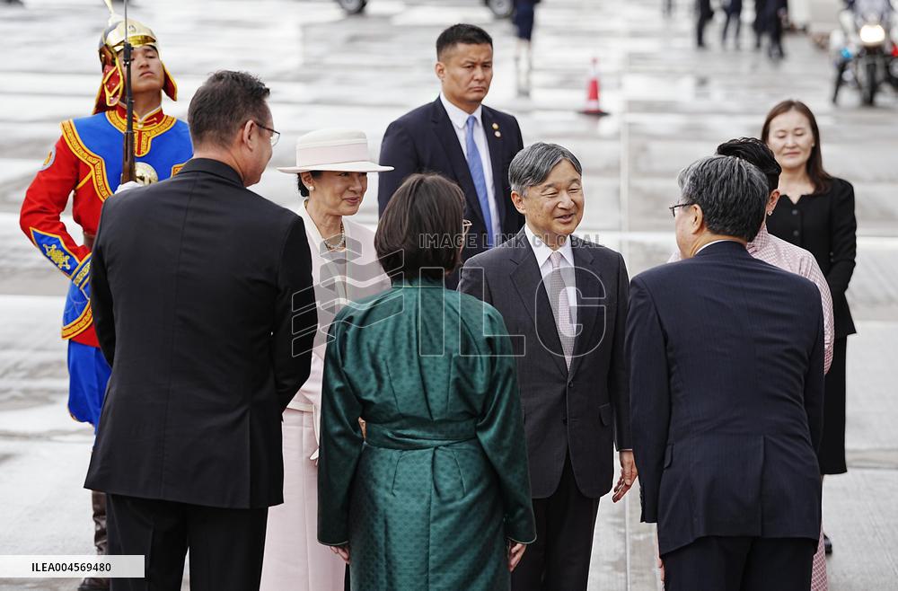 Emperor, empress arrive in Mongolia for state visit