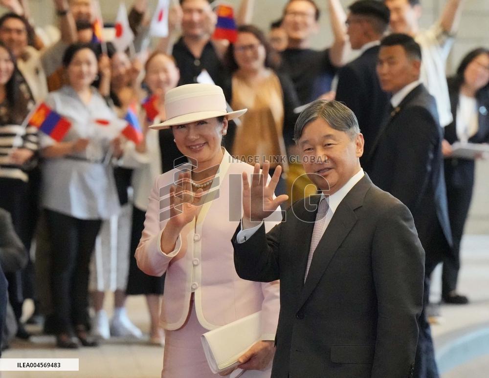 Emperor, empress arrive in Mongolia for state visit