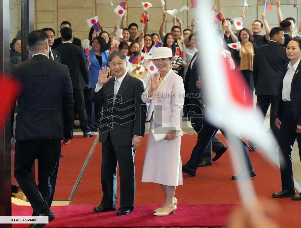 Emperor, empress arrive in Mongolia for state visit