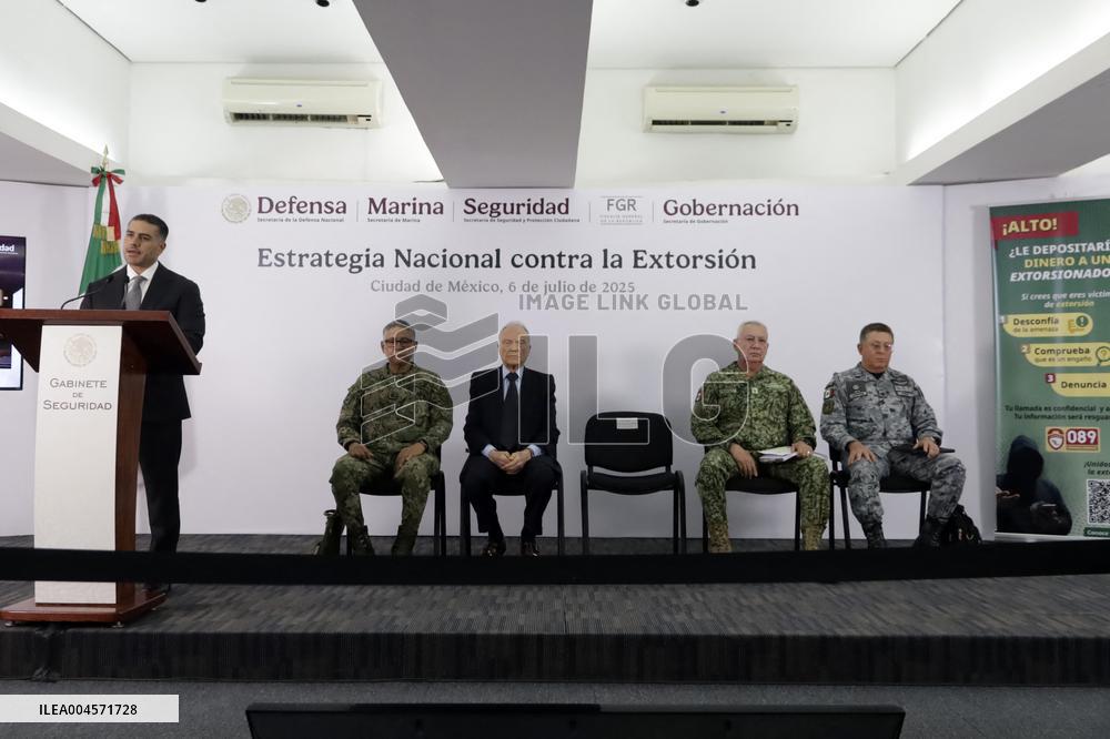 National Strategy Against Extortion News Conference - Mexico