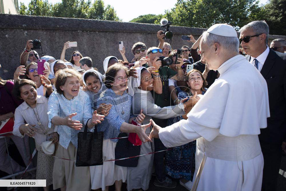 Pope Leo XIV Arrives in Castel Gandolfo for Holydays - Italy