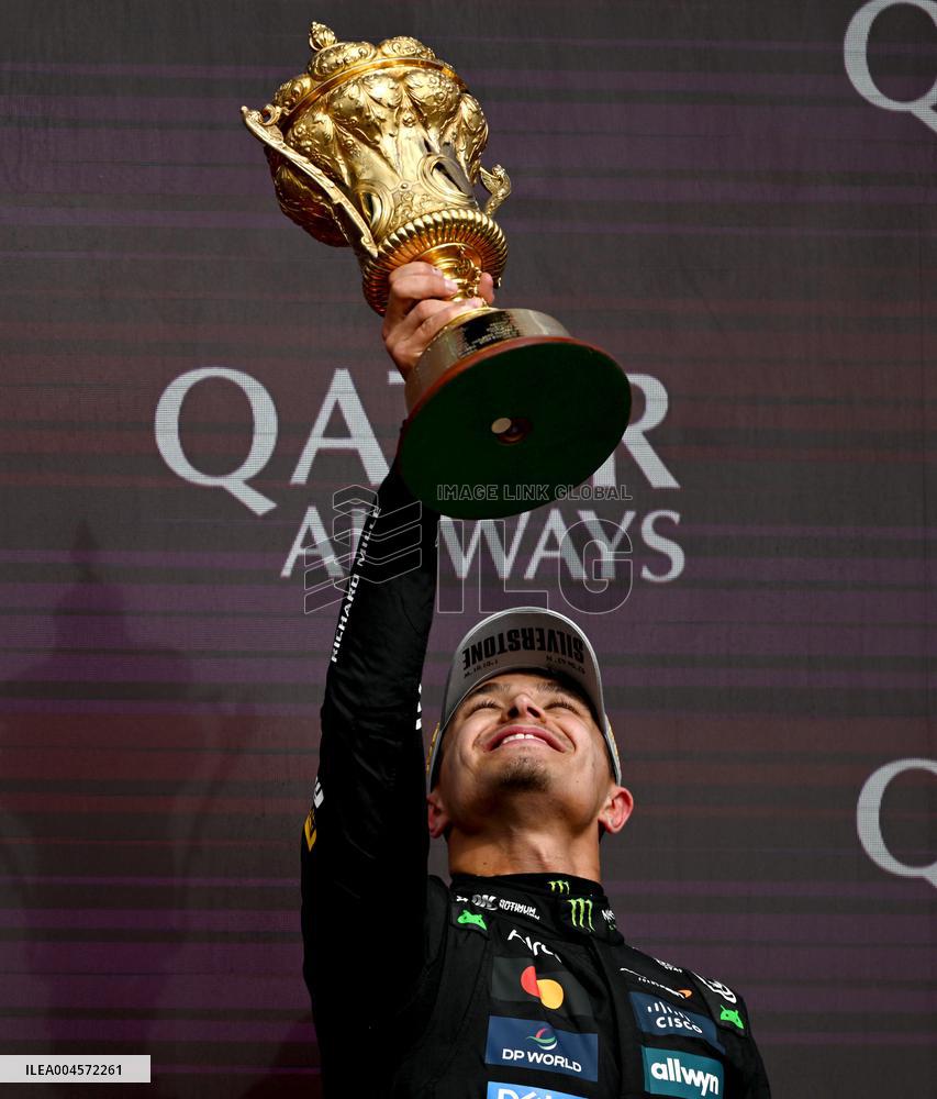 Lando Norris Celebrates His Trophy F1 British GP 2025 - UK