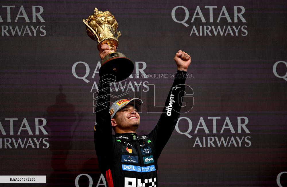 Lando Norris Celebrates His Trophy F1 British GP 2025 - UK