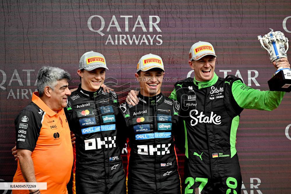 Lando Norris Celebrates His Trophy F1 British GP 2025 - UK