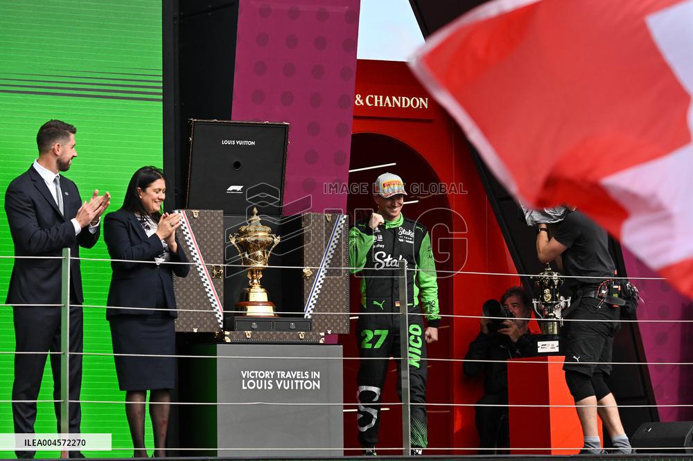 Lando Norris Celebrates His Trophy F1 British GP 2025 - UK