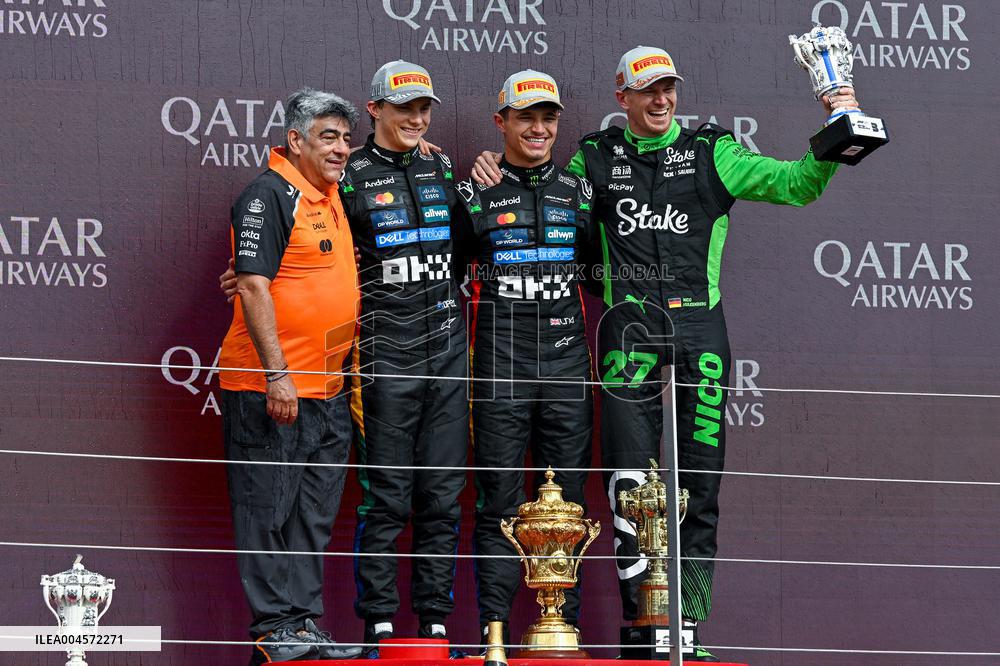 Lando Norris Celebrates His Trophy F1 British GP 2025 - UK