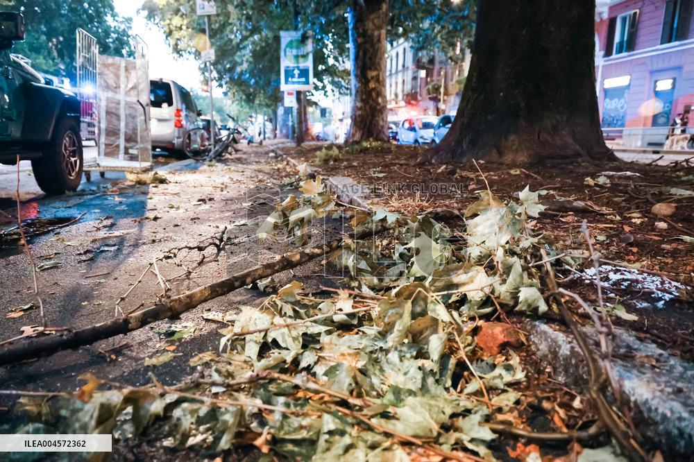 Storm Causes Damage in Milan - Italy