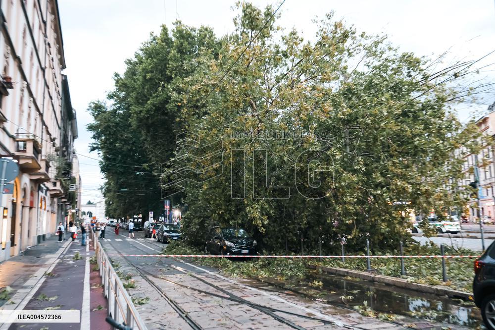 Storm Causes Damage in Milan - Italy