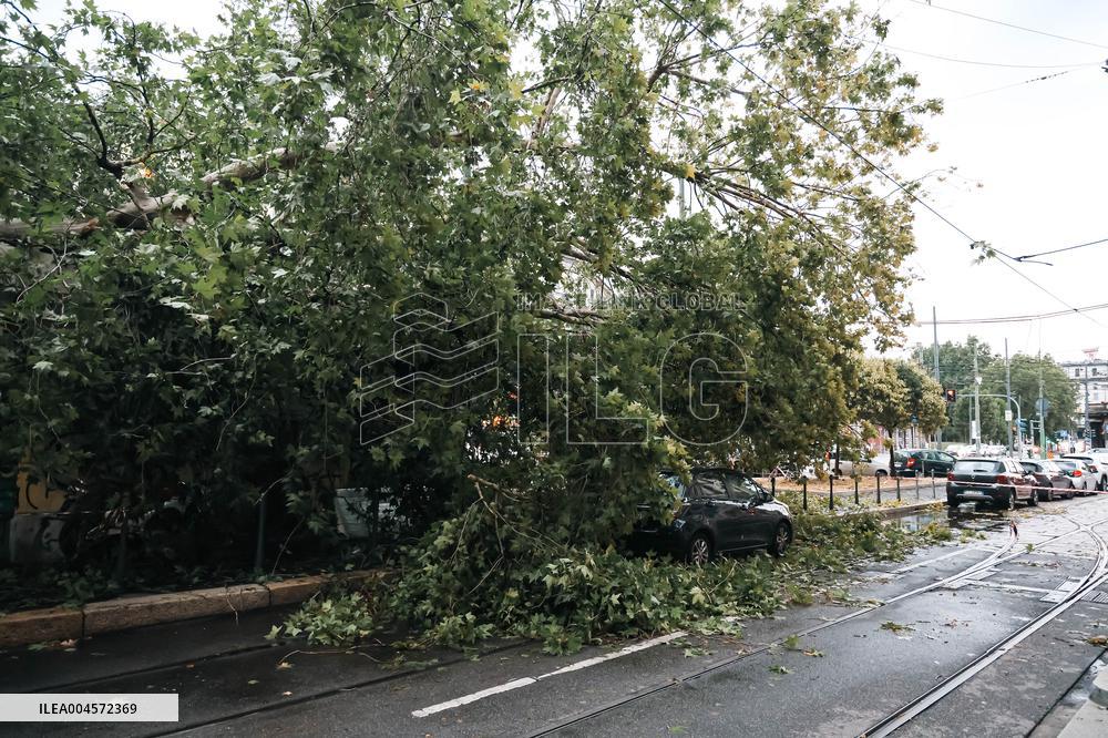Storm Causes Damage in Milan - Italy