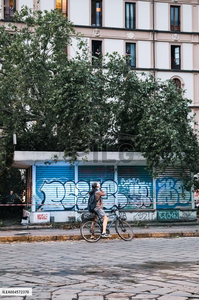 Storm Causes Damage in Milan - Italy