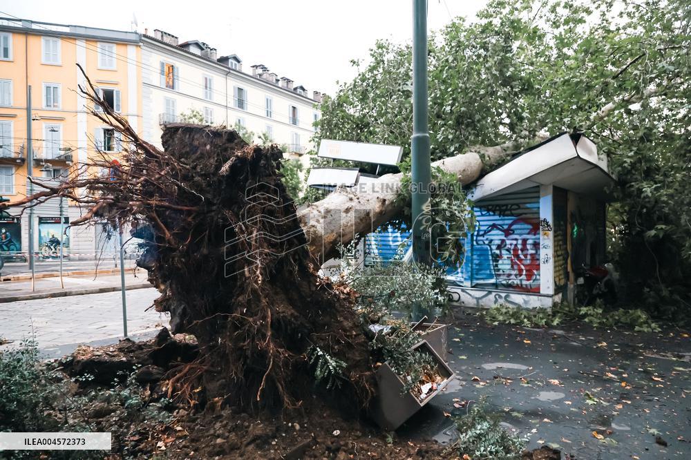 Storm Causes Damage in Milan - Italy