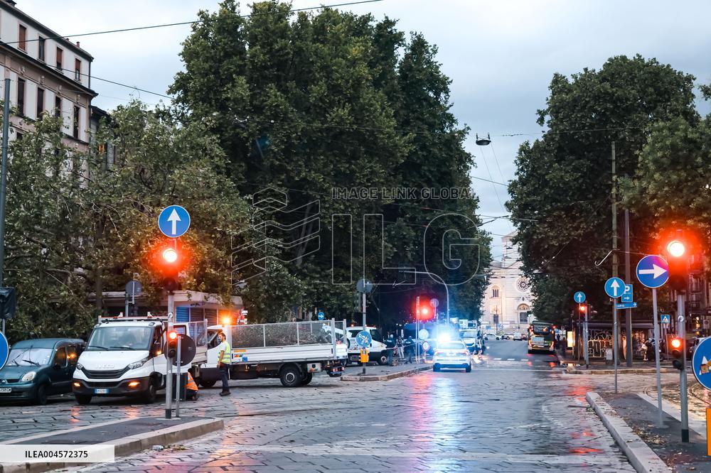 Storm Causes Damage in Milan - Italy