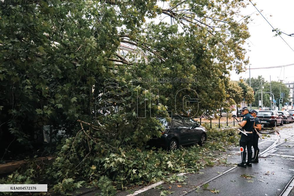 Storm Causes Damage in Milan - Italy