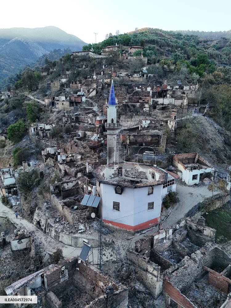 A Village Entirely Destroyed By Izmir Wildfires - Turkey