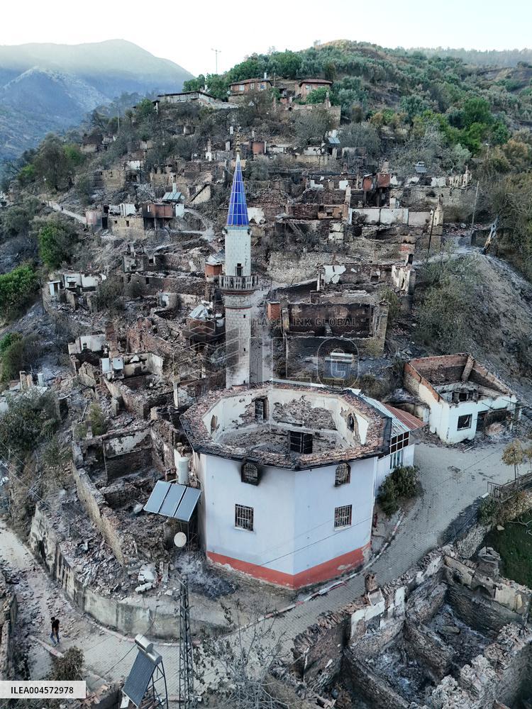 A Village Entirely Destroyed By Izmir Wildfires - Turkey