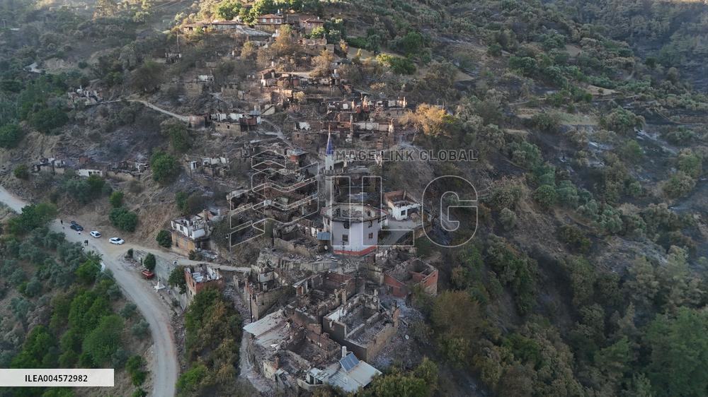 A Village Entirely Destroyed By Izmir Wildfires - Turkey