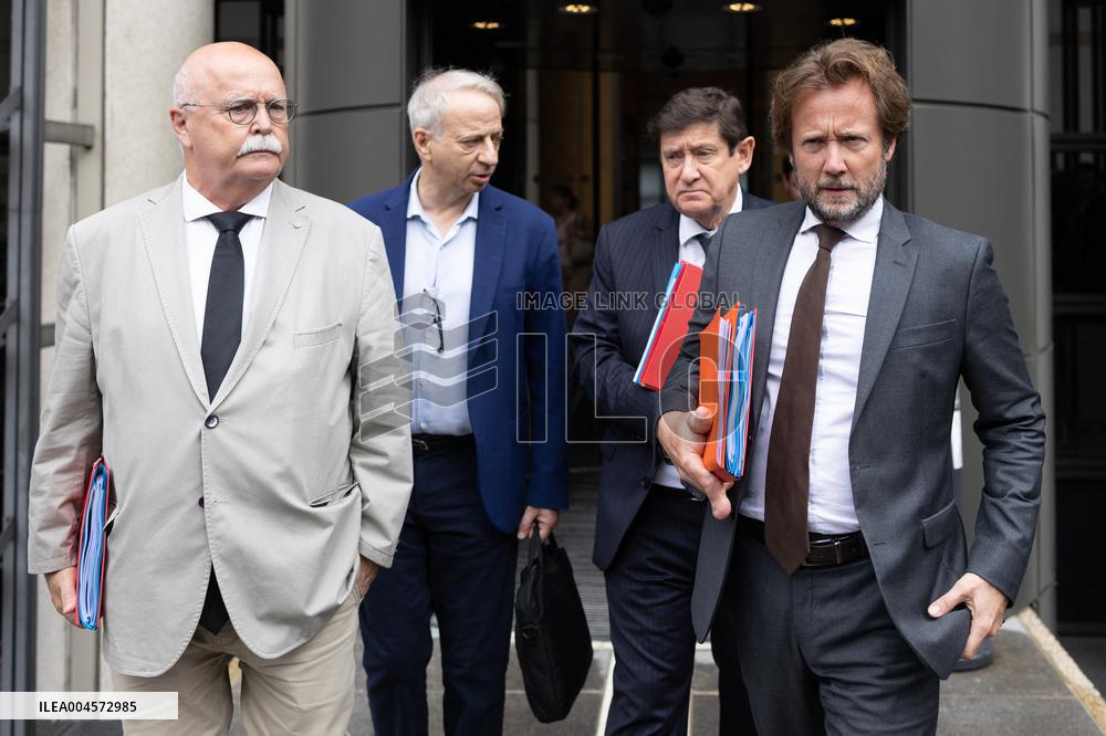 Socialist Party Members arrive for a meeting about the preparation of the 2026 Budget at Bercy - Paris RL