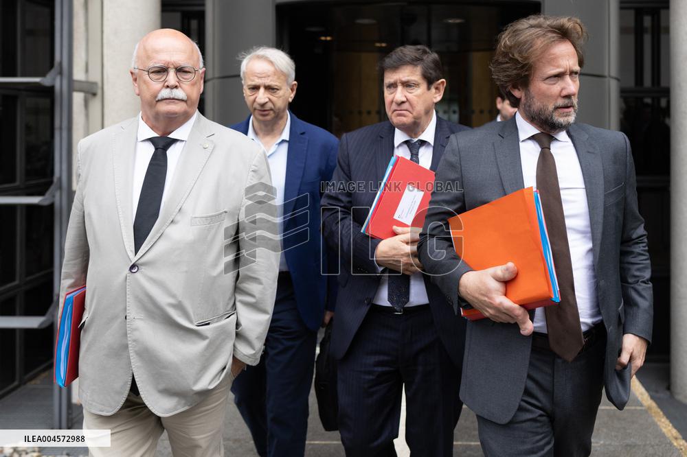 Socialist Party Members arrive for a meeting about the preparation of the 2026 Budget at Bercy - Paris RL