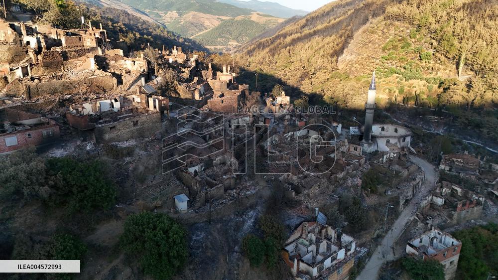 A Village Entirely Destroyed By Izmir Wildfires - Turkey