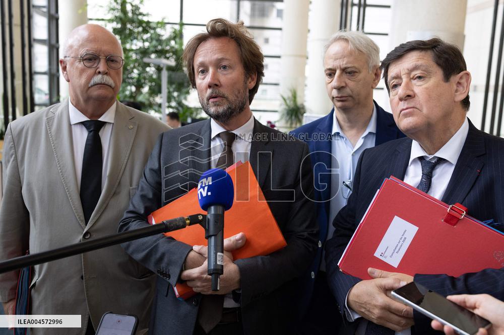 Socialist Party Members arrive for a meeting about the preparation of the 2026 Budget at Bercy - Paris RL