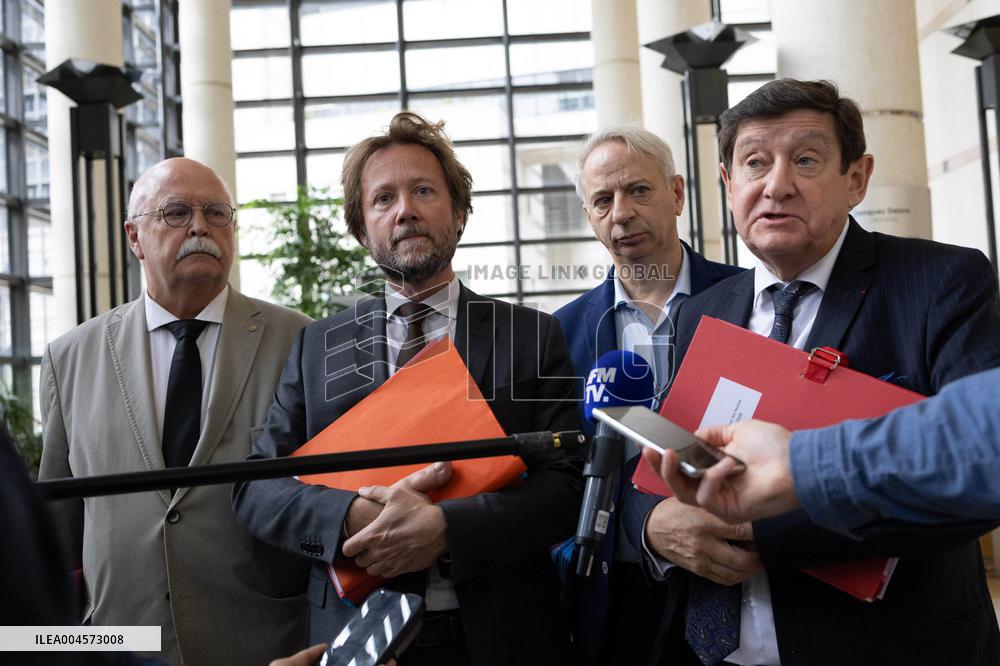 Socialist Party Members arrive for a meeting about the preparation of the 2026 Budget at Bercy - Paris RL