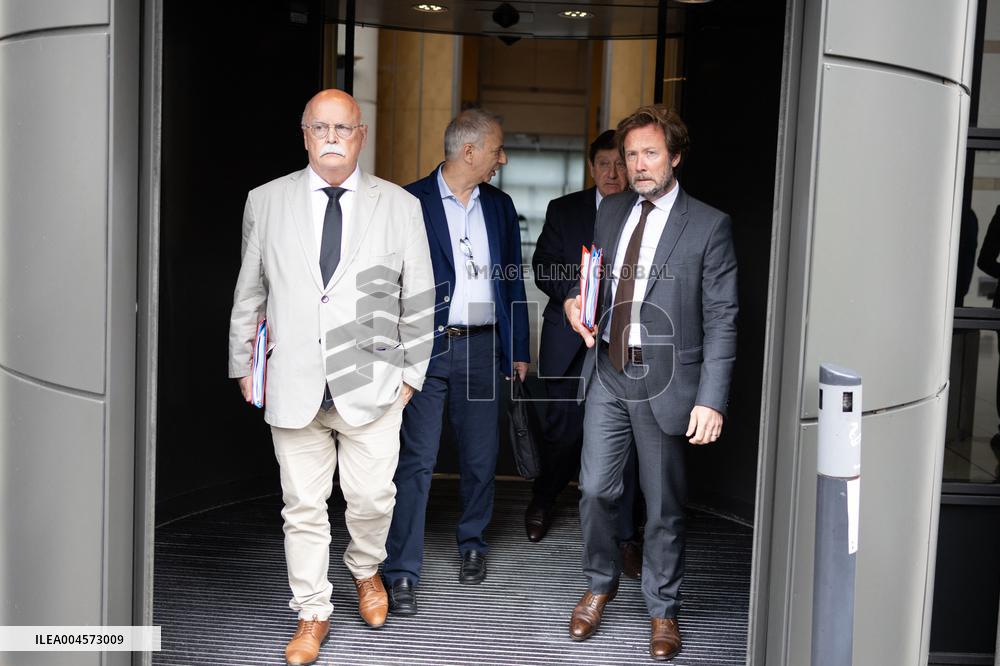 Socialist Party Members arrive for a meeting about the preparation of the 2026 Budget at Bercy - Paris RL