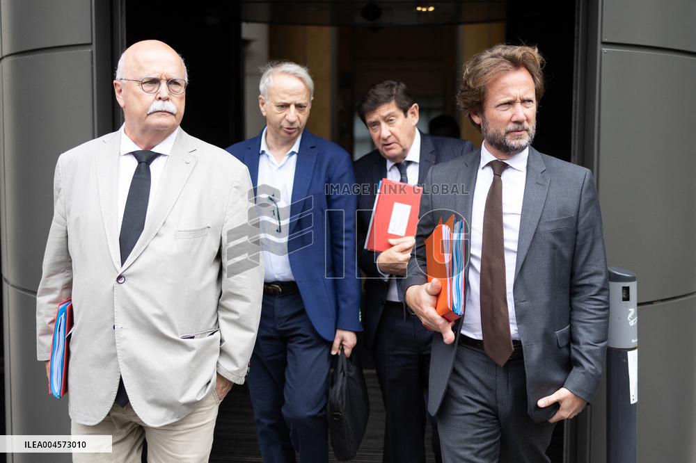 Socialist Party Members arrive for a meeting about the preparation of the 2026 Budget at Bercy - Paris RL