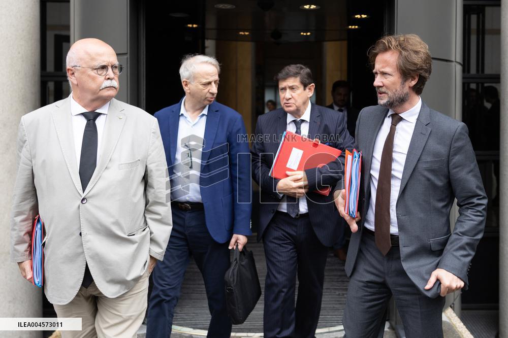 Socialist Party Members arrive for a meeting about the preparation of the 2026 Budget at Bercy - Paris RL