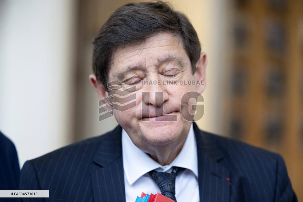 Socialist Party Members arrive for a meeting about the preparation of the 2026 Budget at Bercy - Paris RL