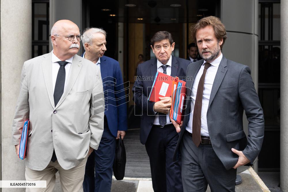 Socialist Party Members arrive for a meeting about the preparation of the 2026 Budget at Bercy - Paris RL