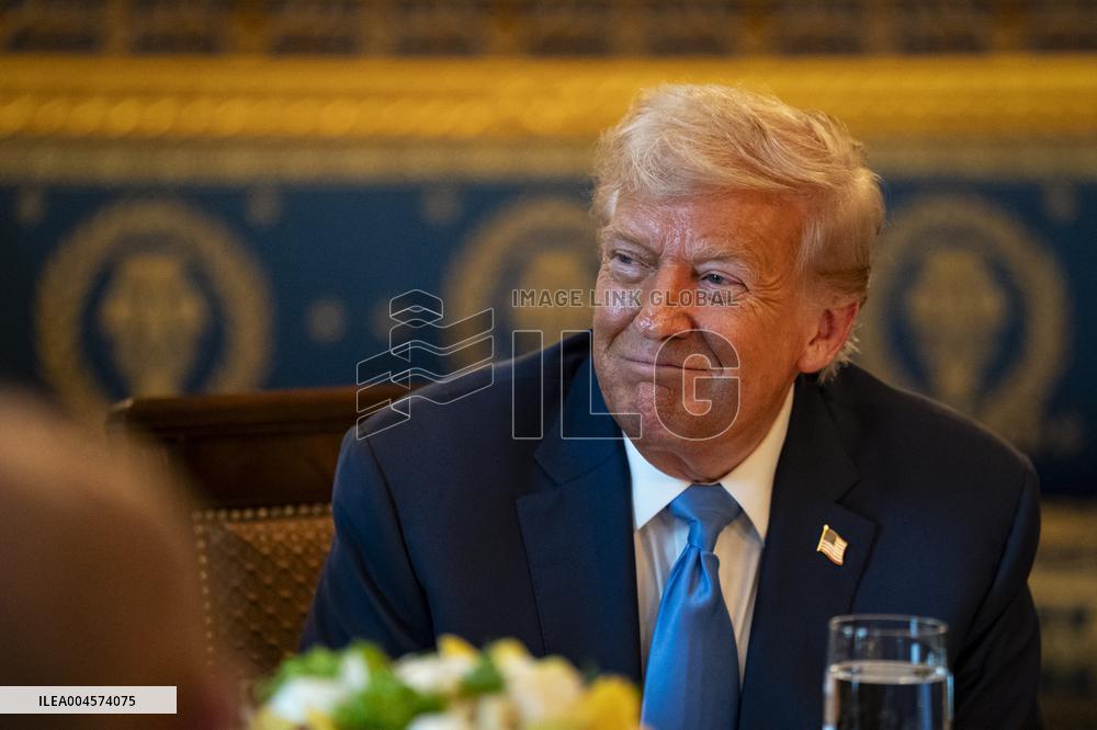 President Trump during a dinner with PM Netanyahu - DC