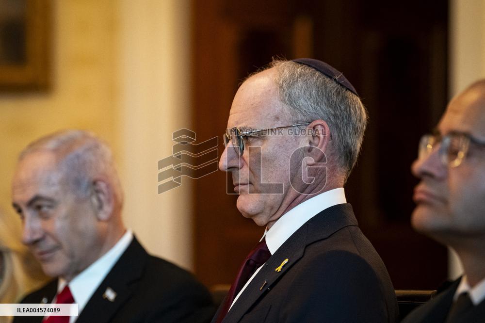 President Trump during a dinner with PM Netanyahu - DC