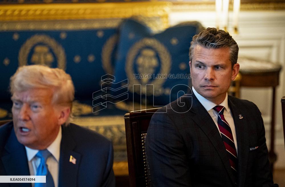 President Trump during a dinner with PM Netanyahu - DC