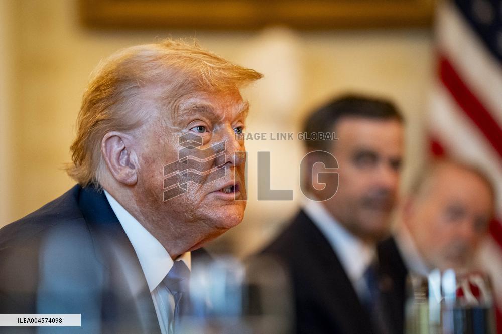 President Trump during a dinner with PM Netanyahu - DC