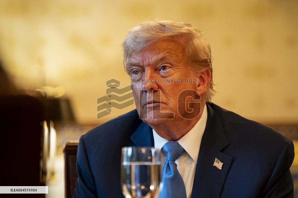 President Trump during a dinner with PM Netanyahu - DC
