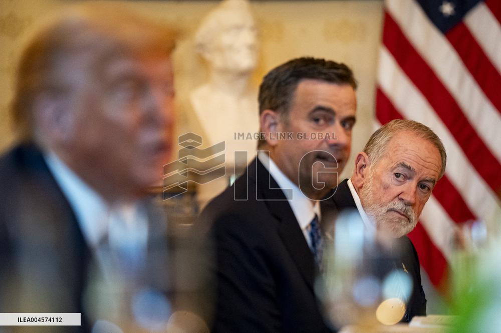 President Trump during a dinner with PM Netanyahu - DC