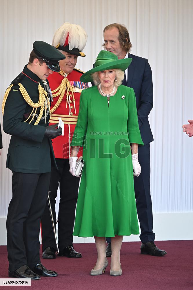 Emmanuel And Brigitte Macron Attend Welcoming Ceremony in Windsor