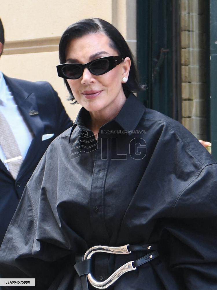 Kris Jenner Exits Hermes Boutique - Paris