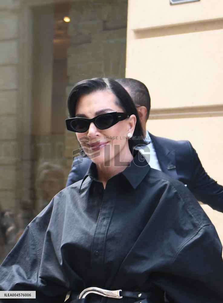 Kris Jenner Exits Hermes Boutique - Paris