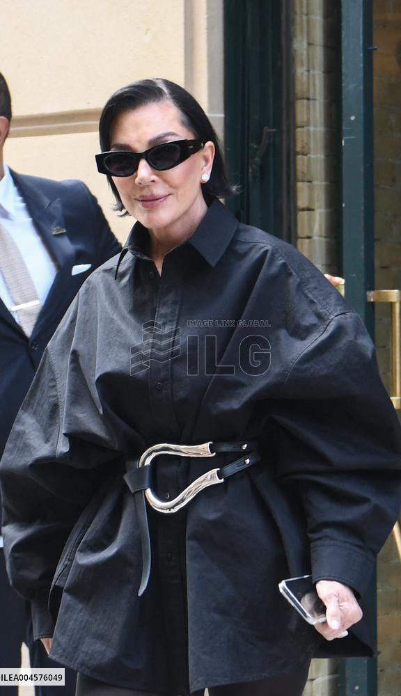 Kris Jenner Exits Hermes Boutique - Paris